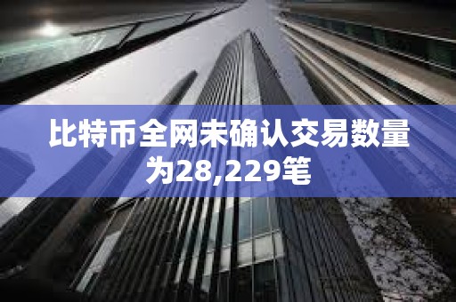 比特幣全網未確認交易數量為28,229筆