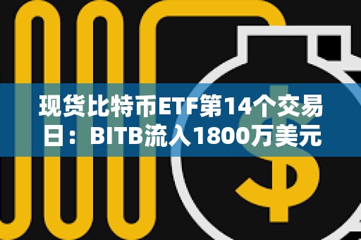 現貨比特幣ETF第14個交易日：BITB流入1800萬美元，ARKB流入1500萬美元