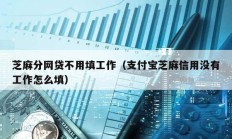 芝麻分網(wǎng)貸不用填工作（支付寶芝麻信用沒有工作怎么填）