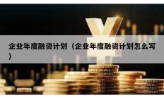 企業(yè)年度融資計(jì)劃（企業(yè)年度融資計(jì)劃怎么寫(xiě)）