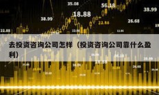 去投資咨詢公司怎樣（投資咨詢公司靠什么盈利）