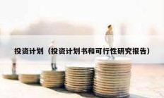 投資計劃（投資計劃書和可行性研究報告）
