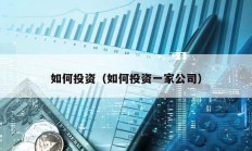 如何投資（如何投資一家公司）