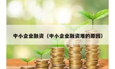 中小企業(yè)融資（中小企業(yè)融資難的原因）