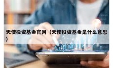 天使投資基金官網(wǎng)（天使投資基金是什么意思）