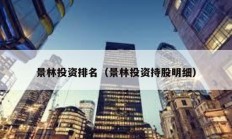 景林投資排名（景林投資持股明細）