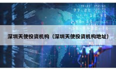 深圳天使投資機構（深圳天使投資機構地址）