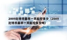 2009比特幣最早一天能挖多少（2009比特幣最早一天能挖多少噸）