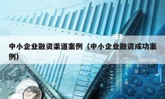 中小企業融資渠道案例（中小企業融資成功案例）