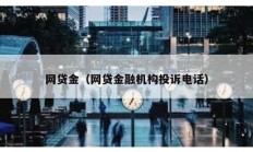 網貸金（網貸金融機構投訴電話）