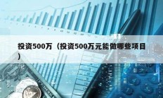 投資500萬(wàn)（投資500萬(wàn)元能做哪些項(xiàng)目）