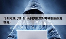 什么網(wǎng)貸比較（什么網(wǎng)貸比較好申請但額度比較高）
