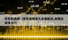 京東的逾期（京東逾期多久會被起訴,金額達到多少?）