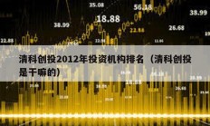 清科創(chuàng)投2012年投資機(jī)構(gòu)排名（清科創(chuàng)投是干嘛的）