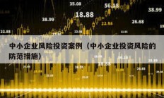 中小企業風險投資案例（中小企業投資風險的防范措施）