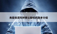 夾層投資可轉債認股權的簡單介紹