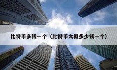 比特幣多錢(qián)一個(gè)（比特幣大概多少錢(qián)一個(gè)）