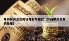外商投資企業(yè)向境外股東借款（外商投資企業(yè)的股東）