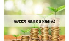 融資定義（融資的含義是什么）