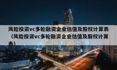 風險投資vc多輪融資企業估值及股權計算表（風險投資vc多輪融資企業估值及股權計算表）