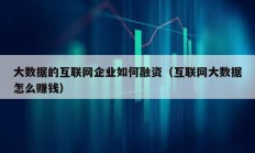 大數(shù)據(jù)的互聯(lián)網(wǎng)企業(yè)如何融資（互聯(lián)網(wǎng)大數(shù)據(jù)怎么賺錢）