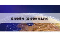 愛投資費用（愛投資有回本的嗎）