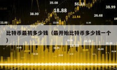 比特幣最初多少錢（最開始比特幣多少錢一個）