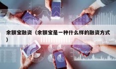 余額寶融資（余額寶是一種什么樣的融資方式）