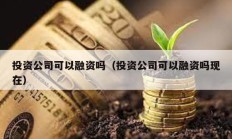 投資公司可以融資嗎（投資公司可以融資嗎現在）