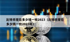 比特幣現在多少錢一枚2023（比特幣現在多少錢一枚2023年）