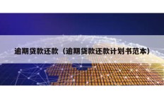 逾期貸款還款（逾期貸款還款計劃書范本）