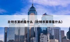 比特幣算的是什么（比特幣算得是什么）