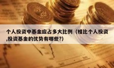 個人投資中基金應占多大比例（相比個人投資,投資基金的優勢有哪些?）