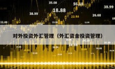 對外投資外匯管理（外匯資金投資管理）