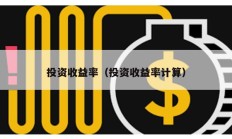 投資收益率（投資收益率計算）