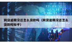 網(wǎng)貸逾期沒還怎么貸款嗎（網(wǎng)貸逾期沒還怎么貸款嗎知乎）