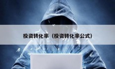投資轉(zhuǎn)化率（投資轉(zhuǎn)化率公式）