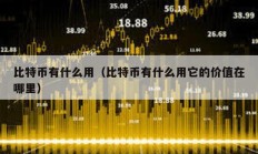 比特幣有什么用（比特幣有什么用它的價(jià)值在哪里）