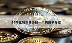 15年比特幣多少錢一個的簡單介紹