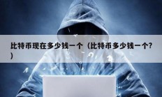 比特幣現在多少錢一個（比特幣多少錢一個?）