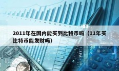 2011年在國內(nèi)能買到比特幣嗎（11年買比特幣能發(fā)財嗎）