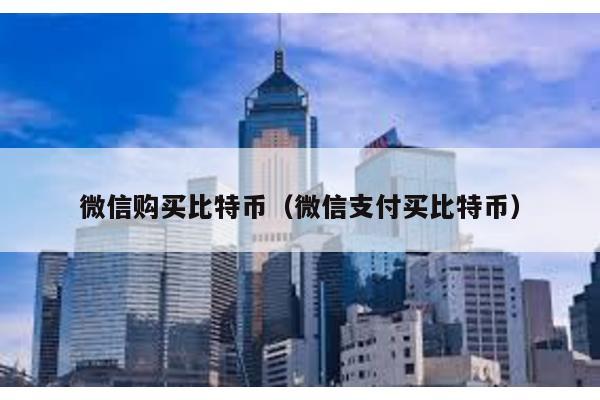 微信購買比特幣(微信支付買比特幣)