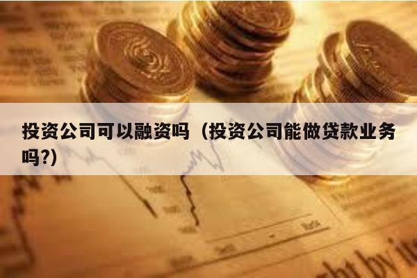 投資公司可以融資嗎(投資公司能做貸款業(yè)務(wù)嗎?)