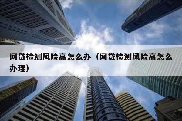 網(wǎng)貸檢測(cè)風(fēng)險(xiǎn)高怎么辦(網(wǎng)貸檢測(cè)風(fēng)險(xiǎn)高怎么辦理)