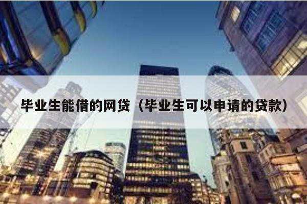 畢業生能借的網貸(畢業生可以申請的貸款)